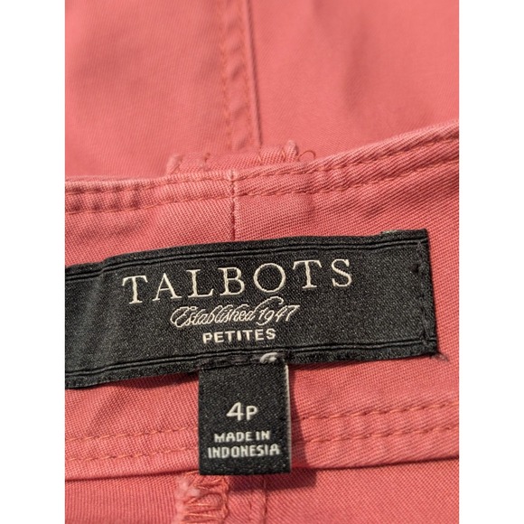 Talbots Signature Straight Leg Ankle Pants Salmon Pockets Flat Front‎ Size 4P - Picture 9 of 11